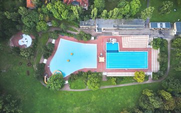 Sommerbad Insulaner Vogelperspektive
