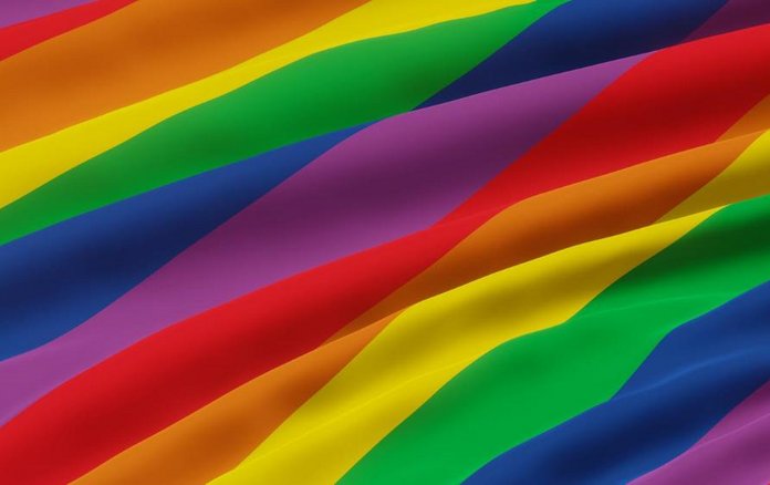 Eine Regenbogenflagge