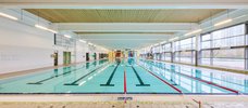 Kombibad Spandau Sued Panoramafoto 50-Meter Becken mit geleinten Bahnen