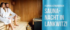 Werbebild Sauna-Nacht in Lankwitz mit Sauna-Pärchen
