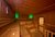 Sauna von Innen mit grünen Lampen