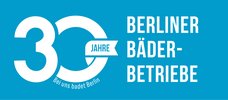 blaues Logo 30 Jahre Berliner Bäder-Betriebe