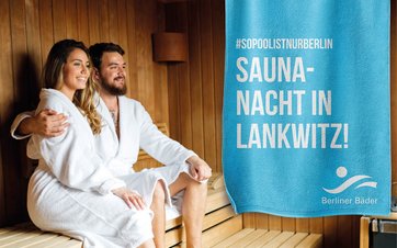 Werbebild Sauna-Nacht in Lankwitz mit Sauna-Pärchen